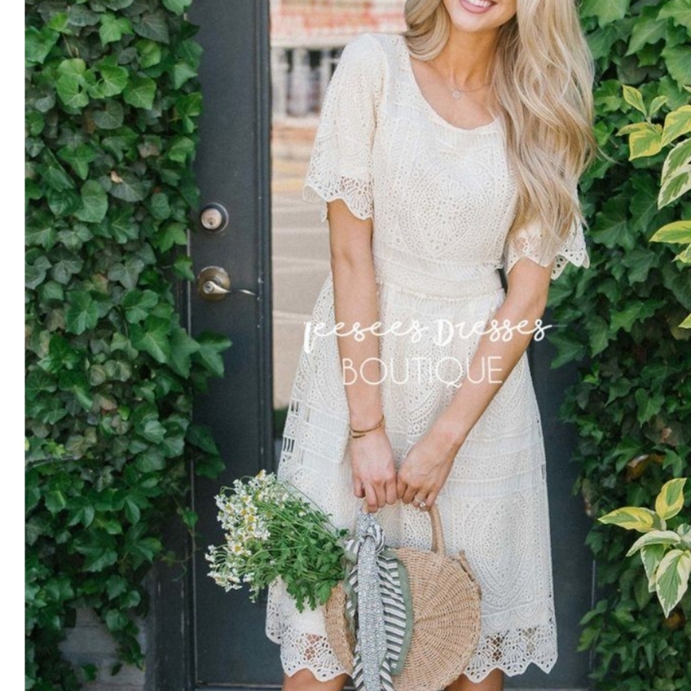 Polagram crochet midi dress